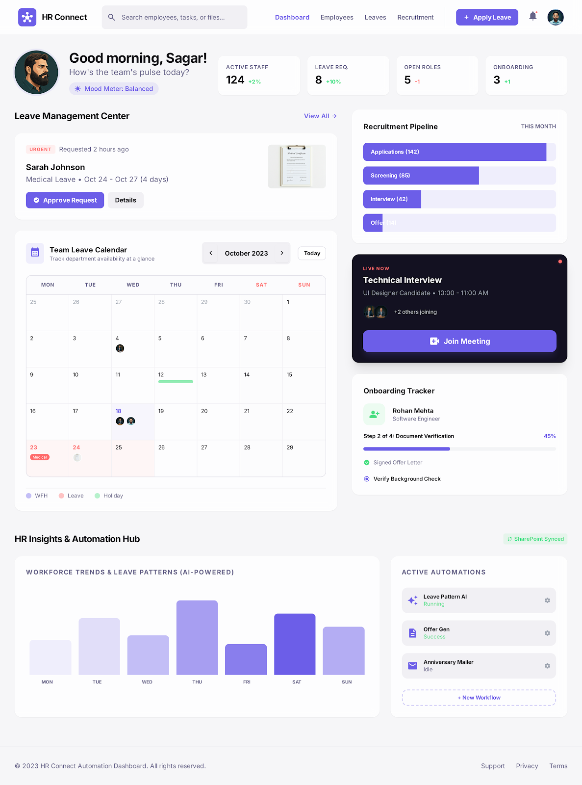 Power Automate HR leave management system