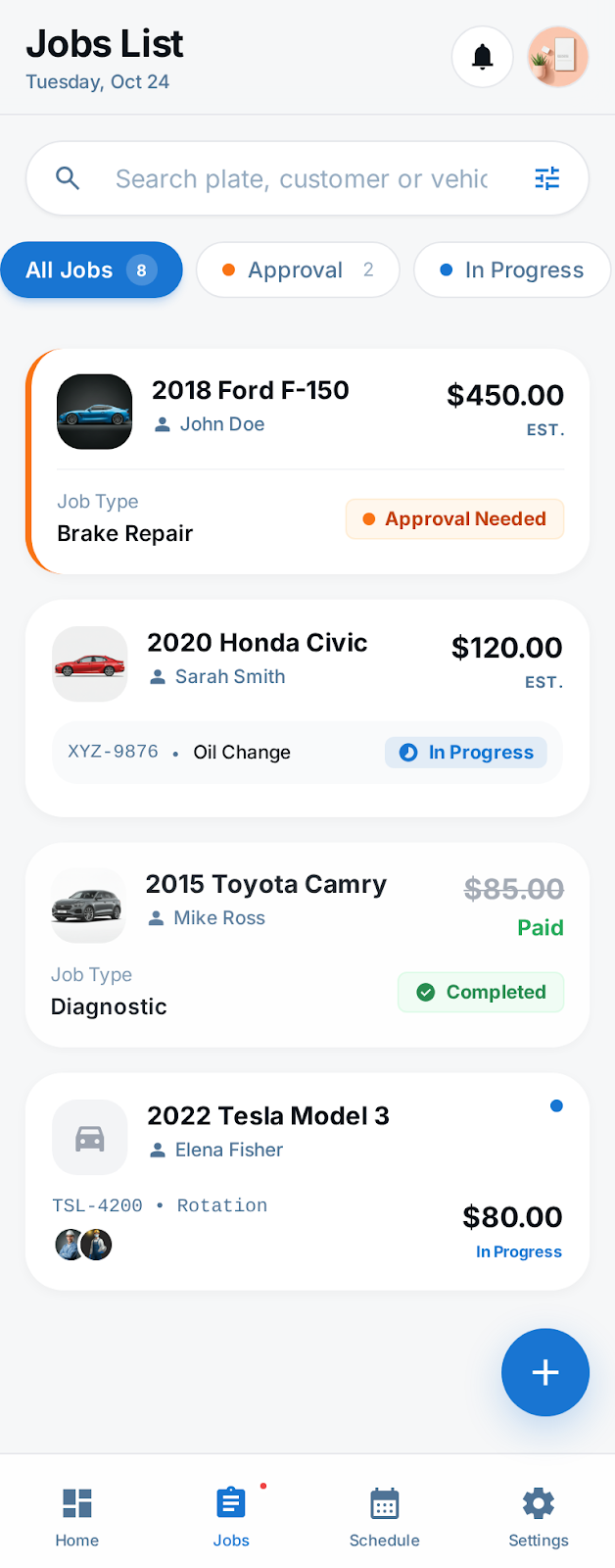 Pro Garage Jobs List