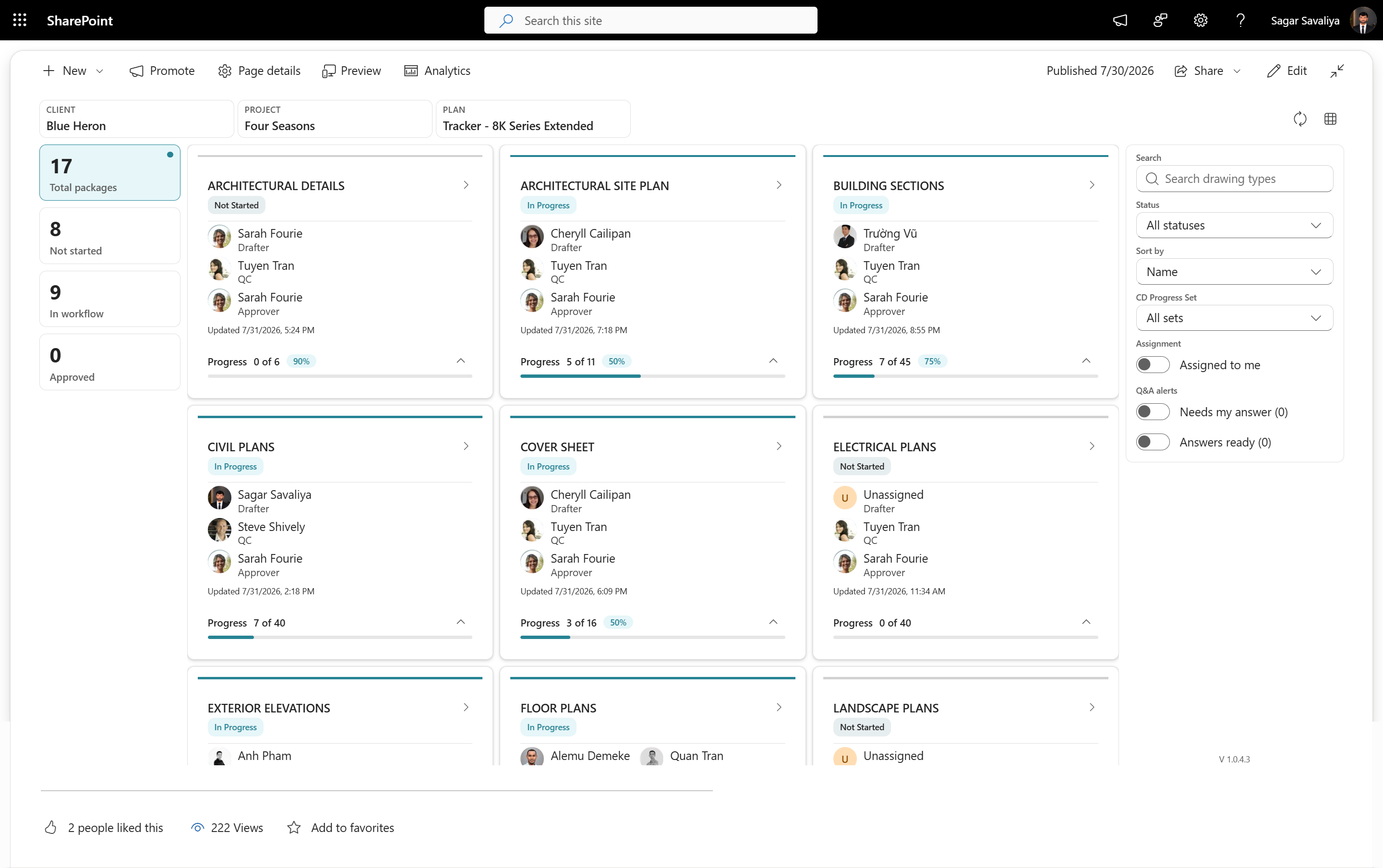 SWDS Blue Heron executive SharePoint dashboard